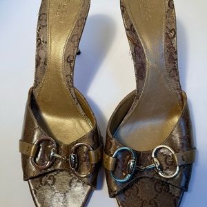 Vintage Gucci Horsebit Monogram Mule